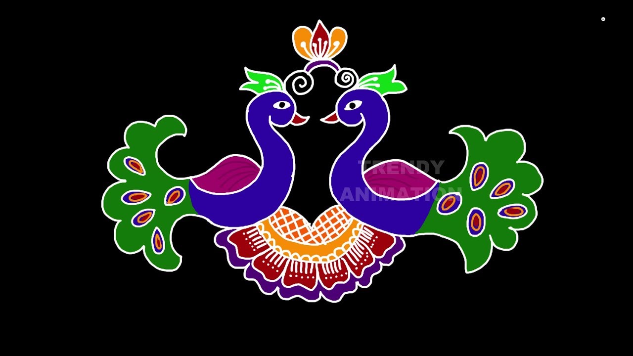 peacock rangoli color combination